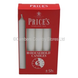 Prices Candles Standard Household White 10 Pack